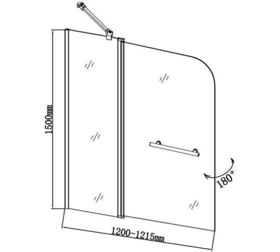 Шторка для ванны Aquanet 150x120, стекло 6 мм, прозраная 00209412