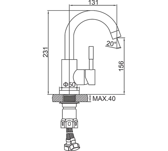 Смеситель для раковины Ledeme L1098B-3