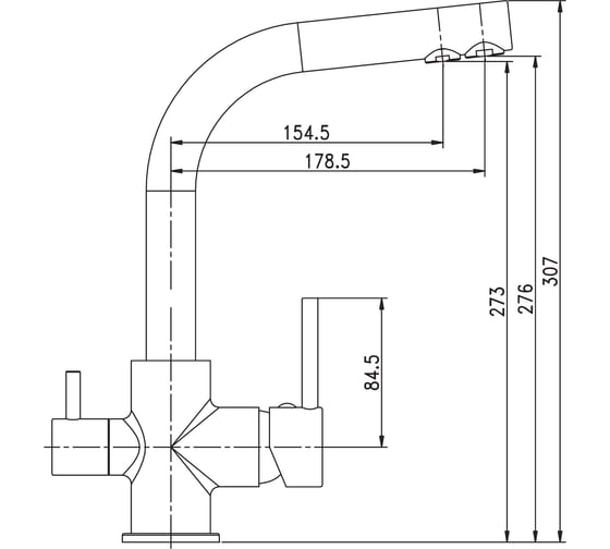 Смеситель Aquanet Kitchen 00261841