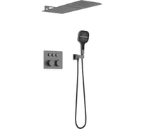 Душевой комплект встраиваемый VINCEA 3 режима, верх душ нерж.сталь, вороненая сталь VSFW-401TGM