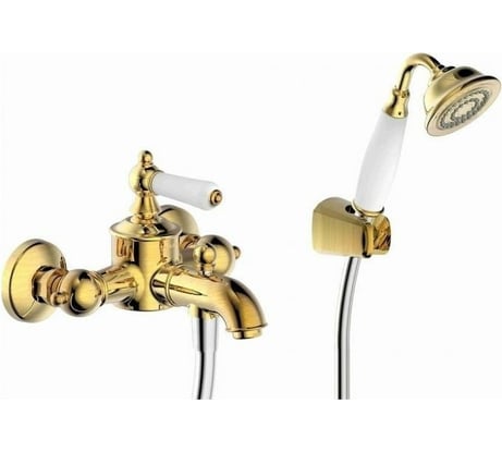 Смеситель для ванны с коротким изливом Bravat ART с душем, бронза 00182004 F675109U-B1-RUS