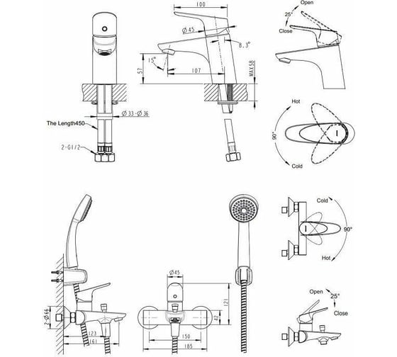 Комплект для ванной комнаты Bravat DROP-D 3-1 00178704 F00312C