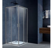 Душевой уголок VINCEA Alpha 1000х1000, вороненая сталь, стекло прозрачное VSS-3AL100CLGM
