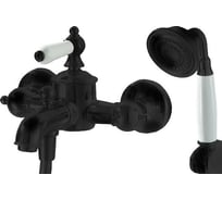 Смеситель для ванны с коротким изливом Bravat Art Blackс аксессуарами, черный 00267275 F675109BM-B