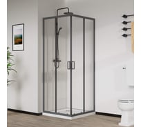 Душевой уголок VINCEA City, 1000_800, вороненая сталь, стекло прозрачное VSS-5CT8010CLGM
