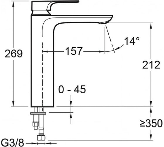 Смеситель Jacob Delafon Aleo+ 00203409 E72337-CP