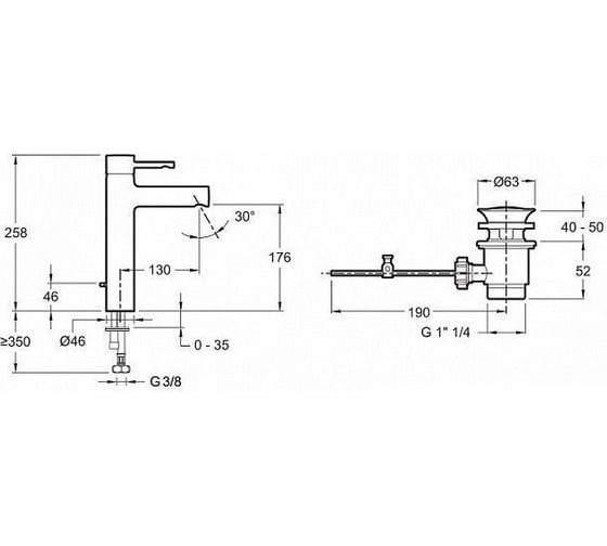 Смеситель Jacob Delafon Cuff 00206731 E37303-CP
