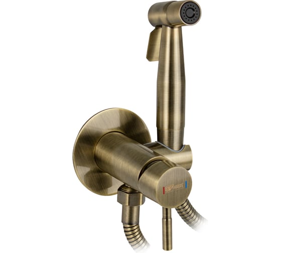 Смеситель с гигиенической лейкой GFmark встраиваемый, из нержавеющей стали, круглый корпус, цвет БРОНЗА . 20723 1