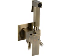 Смеситель с квадратной гигиенической лейкой GFmark встраиваемый, из нержавеющей стали, квадратный корпус, цвет БРОНЗА. 20727