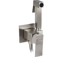 Смеситель с квадратной гигиенической лейкой GFmark встраиваемый, из нержавеющей стали, квадратный корпус, цвет САТИН. 20725