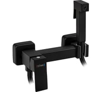 Смеситель с квадратной гигиенической лейкой GFmark, из нержавеющей стали, квадратный корпус, цвет черный 20485