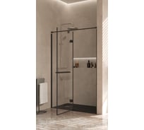 Дверь в нишу Roca ACROPOLIS 120 левая, черная/прозрачная ZRU9307799