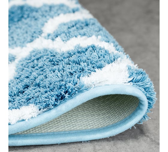 Коврик в ванну Bath Plus Венеция 60х90 п/э м/ф голубой VHL1026