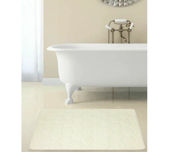 Коврик в ванну Bath Plus Лана 120х70 м/фибра соты белый GR202S