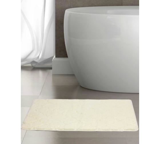 Коврик в ванну Bath Plus Лана 120х70 м/фибра ромб белый GR202R