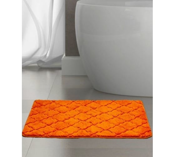 Коврик в ванну Bath Plus Лана 120х70 м/фибра оранжевый GR278
