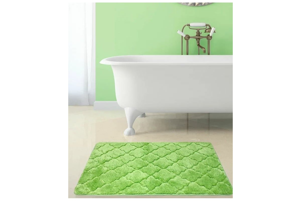 Коврик в ванну Bath Plus Лана 120х70 м/фибра ромб зеленый GR217R ...