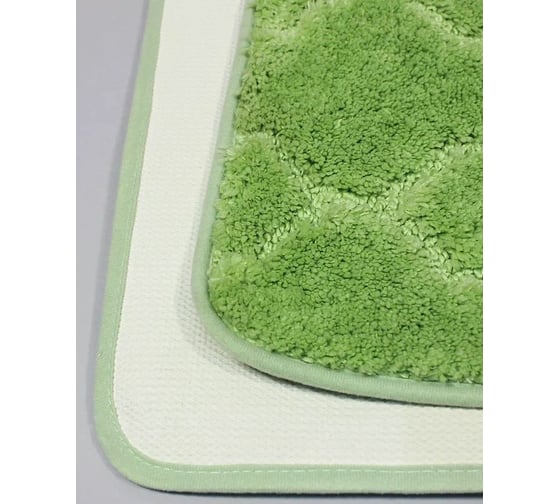 Коврик в ванну Bath Plus Лана 120х70 м/фибра ромб зеленый GR217R