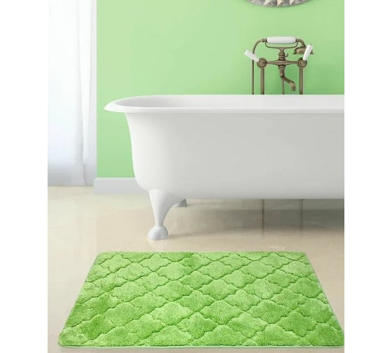 Коврик в ванну Bath Plus Лана 120х70 м/фибра ромб зеленый GR217R