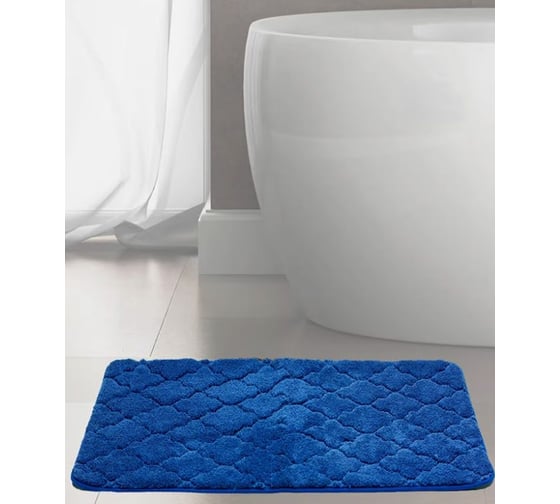 Коврик в ванну Bath Plus Лана 120х70 м/фибра синий GR208
