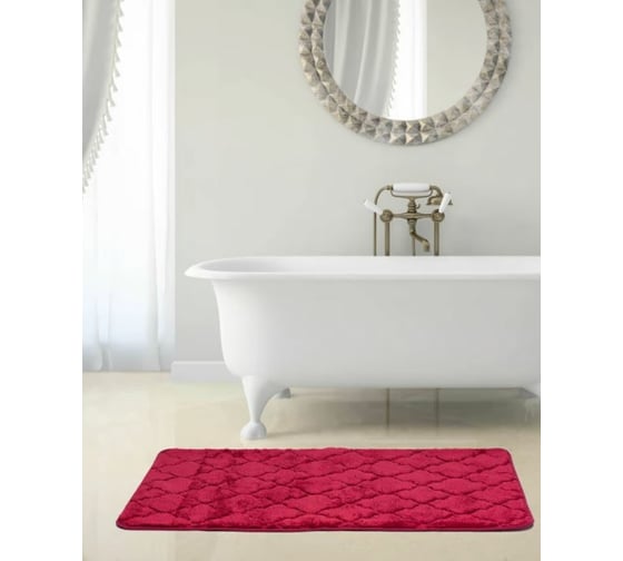 Коврик в ванну Bath Plus Лана 120х70 м/фибра малиновый GR225