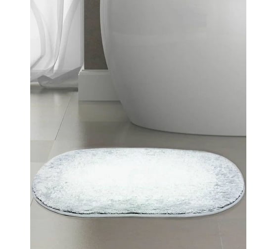 Коврик для туалета Bath Plus Фокус 60х90 сер-белый pl700