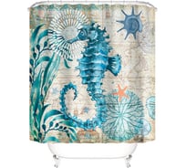 Штора для ванны SANTRADE ФОТОПРИНТ, 180x180, Морской конек SMSCOCNLAN295 0388