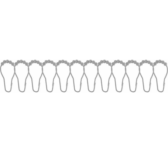 Кольца с роликами и замком для навеса шторок в ванную комнату FASHUN 71х39 мм, 3 шт A9001_3 1