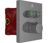 Встраиваемый смеситель для душа VINCEA двухфункциональный, термостатический, вороненая сталь VSCV-321T-MGM