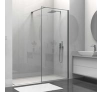 Душевая перегородка VINCEA Walk-In 1000_2000, вороненая сталь, стекло прозрачное VSW-1HS100CLGM