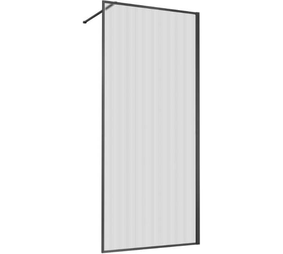 Душевая перегородка VINCEA Walk-In 1000_2000, вороненая сталь, стекло рифленое VSW-1HP100FLGM 1