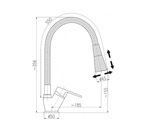 Смеситель для кухни RavSlezak COLORADO CO206.5/13CMAT