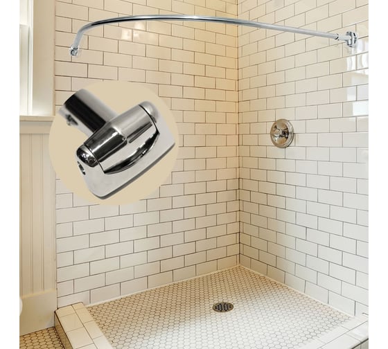 Карниз для ванной угловой GoGo Lux plus 160х105 П2 усиленный полукруг Дуга АС160-105 П2 1