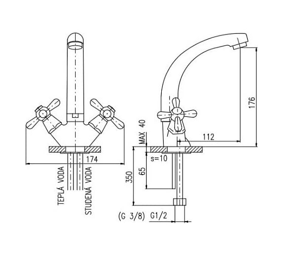 Смеситель для кухни RavSlezak MORAVA MK120.5/2