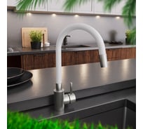 Смеситель для кухни ZARATSU с гибким изливом Тип1 белый, Z-SK-W-01