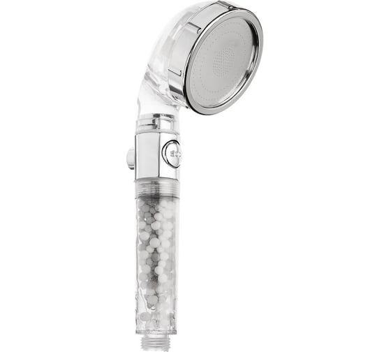 Лейка для душа RAIN 3 режима, с функцией очистки воды, кнопка стоп, 80мм, прозрачный/хром 582-096 1