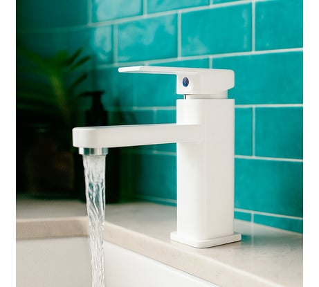 Смеситель для раковины СоюзКран керамический картридж 25мм, металлопластик, белый SK02-M105 567-157