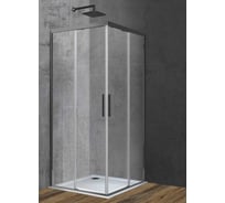 Душевой уголок VINCEA Soft 1000_1000, вороненая сталь, стекло прозрачное VSS-3SO100CLGM