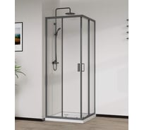 Душевой уголок VINCEA City 1000_900, вороненая сталь стекло прозрачное  VSS-5CT9010CLGM