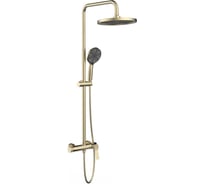 Душевая стойка VINCEA Arco с изливом, брашированное золото VSFS-4AR1BG