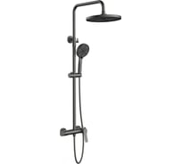 Душевая стойка VINCEA Arco с изливом, вороненая сталь VSFS-4AR1GM