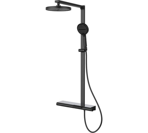 Душевая стойка VINCEA Aspire с изливом, черный матовый VSFS-4AS1MB 1