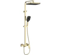 Душевая стойка VINCEA Cube с изливом, брашированное золото VSFS-4C12BG