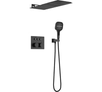 Душевой комплект встраиваемый VINCEA 3 режима, верх душ нерж.сталь, черный VSFW-401TMB