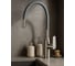 Смеситель одноручный decoroom для кухни с гибким изливом, никель/серый DR29024BN-Gray 1