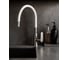 Смеситель одноручный decoroom для кухни с гибким изливом, никель/белый DR29024BN-White 1