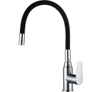 Смеситель одноручный decoroom для кухни с гибким изливом, хром/чёрный DR29024-Black
