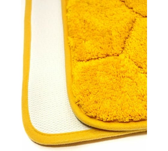Коврик в ванну Bath Plus Лана 120х70, микрофибра, соты, желтый GR200S