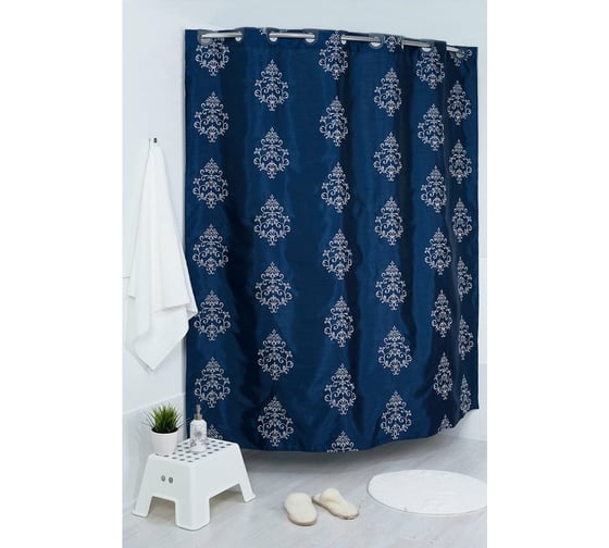Штора для ванной комнаты Bath Plus 180х200 Dark Blue Effect AE1405 LC1405