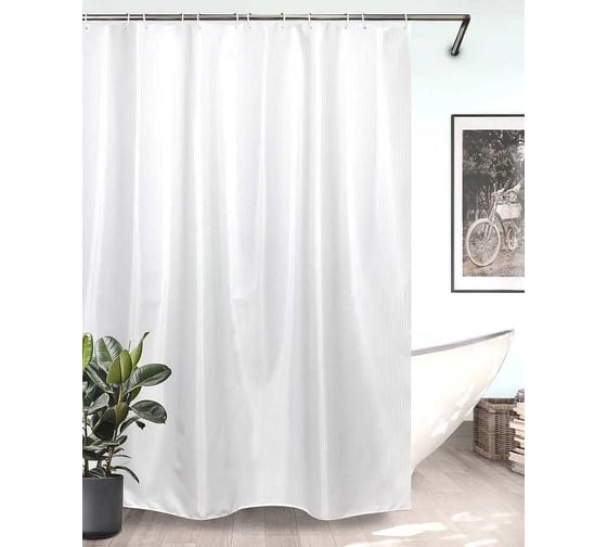 Штора для ванной комнаты Bath Plus HILTON белый, 180х200 SKH-01